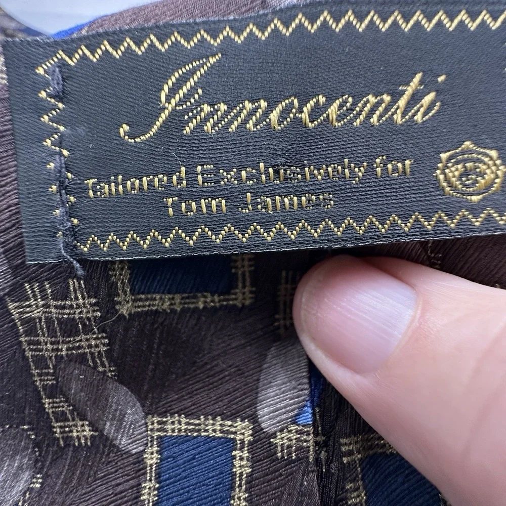 Vintage‎ Simonenti Robert Tie Geometric Pattern 100% Silk